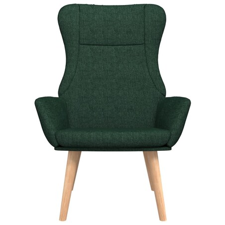 vidaXL Fotel wypoczynkowy, ciemnozielony, obity tkaniną