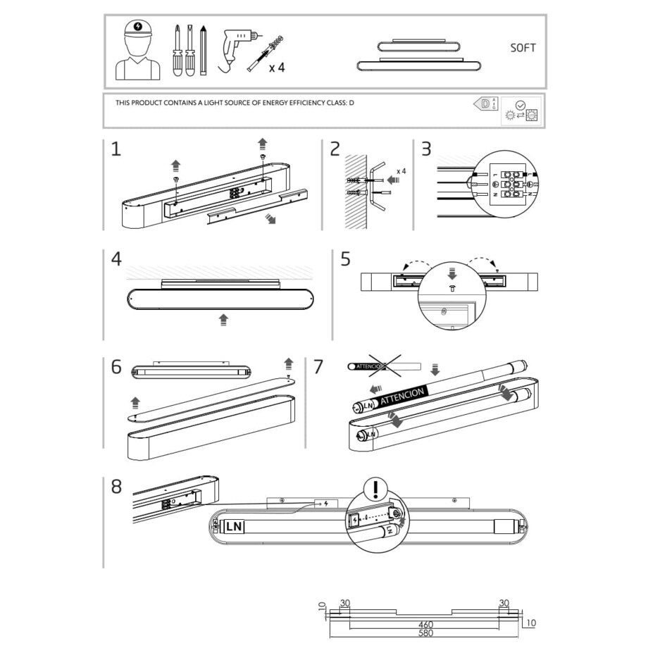 Lampa ścienna 7548 SOFT WALL LED 90X6 Biały Nowodvorski