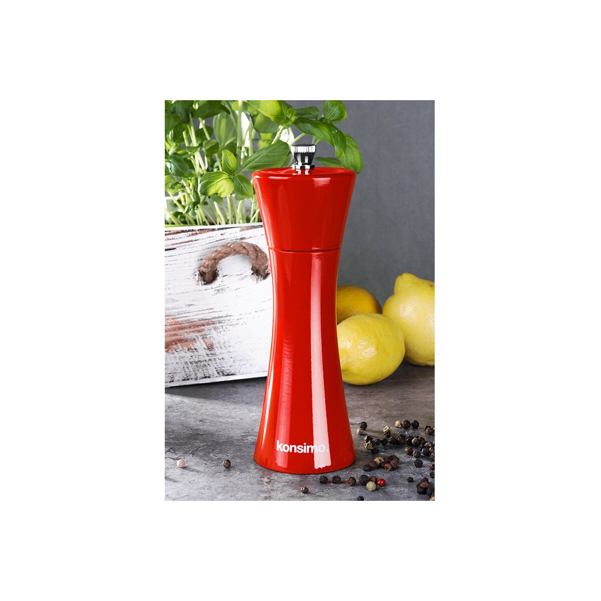 Konsimo SALPE Komplet dwóch młynków, 18 cm czerwony, czerwony
