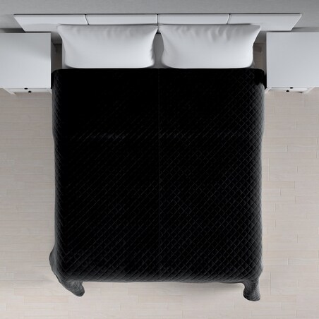 Narzuta pikowana w romby 130x210 głęboka czerń