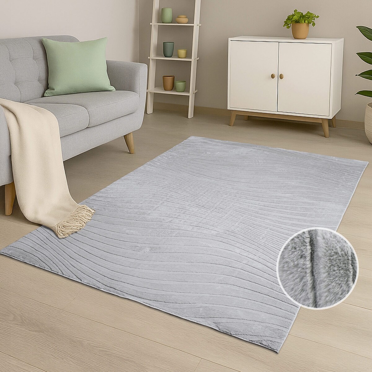 Dywan nowoczesny 3D, miękki Waving 5030 Szary 120x170