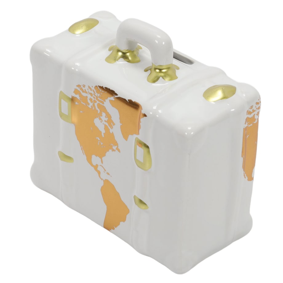 Kolorowa skarbonka ceramiczna z motywem podróży