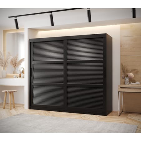 Szafa przesuwna Garderoba ŻALUZJA 200 czarny