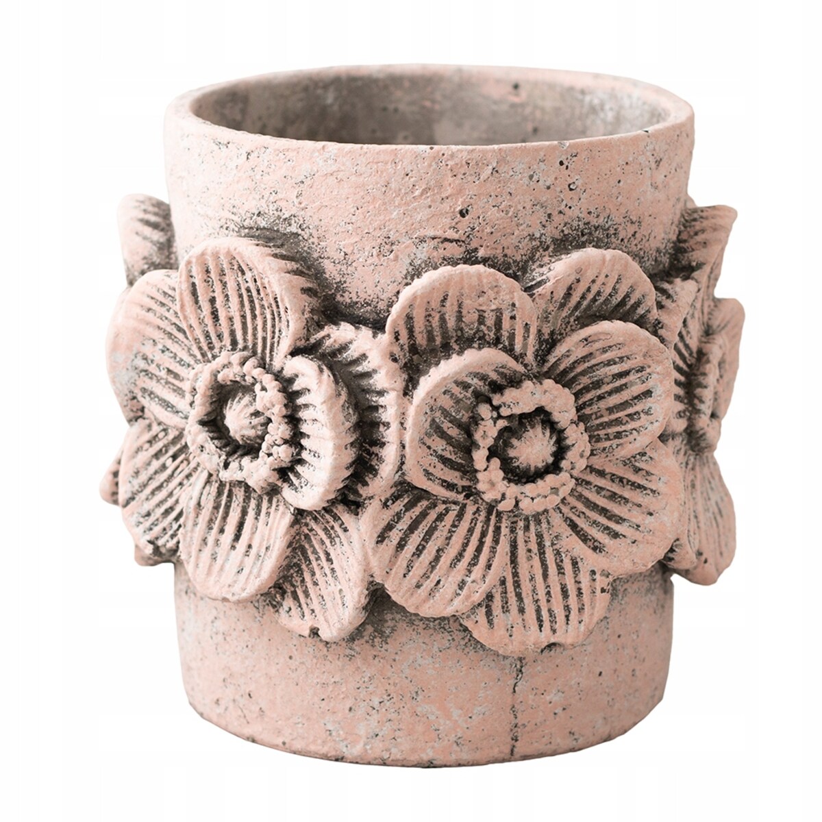 OSŁONKA na doniczkę FLOWER beton różowa śr. 15cm