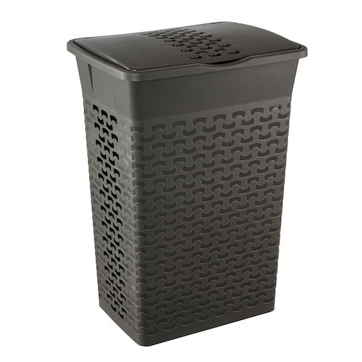 Kosz Na Pranie Bieliznę Wolnostojący Łazienkowy 55 L Szary Melanż