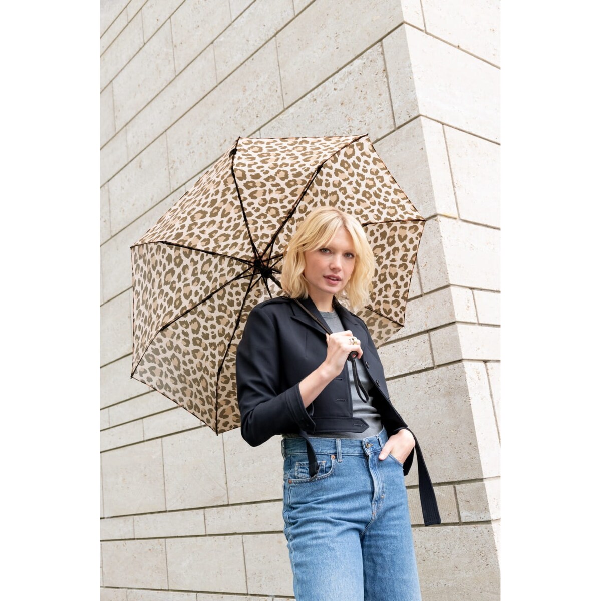 Parasol UMBRELLA POCKET DUOMATIC, leo macchiato