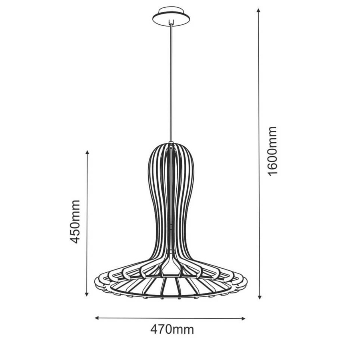 Drewniana lampa zwieszana do jadalni Rina 5018 Amplex ekologiczny boho beżowa