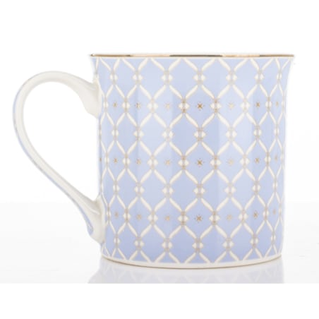 Kubek porcelanowy w pudełku 12,5x9x9 cm MAGLIA 380 ml niebieski z białym wzorem