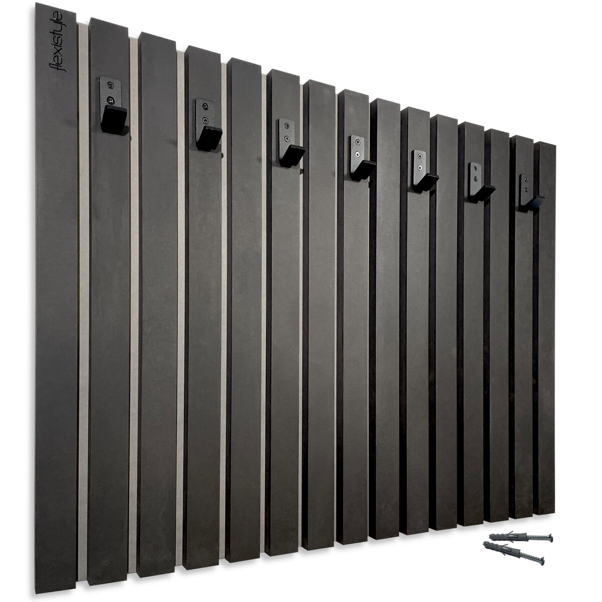 Drewniany wieszak na ubrania Lamele 80cm czarny