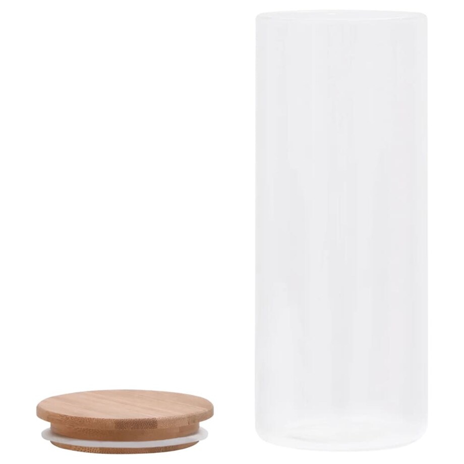 vidaXL Szklane słoje z bambusową pokrywką, 6 szt., 1000 ml