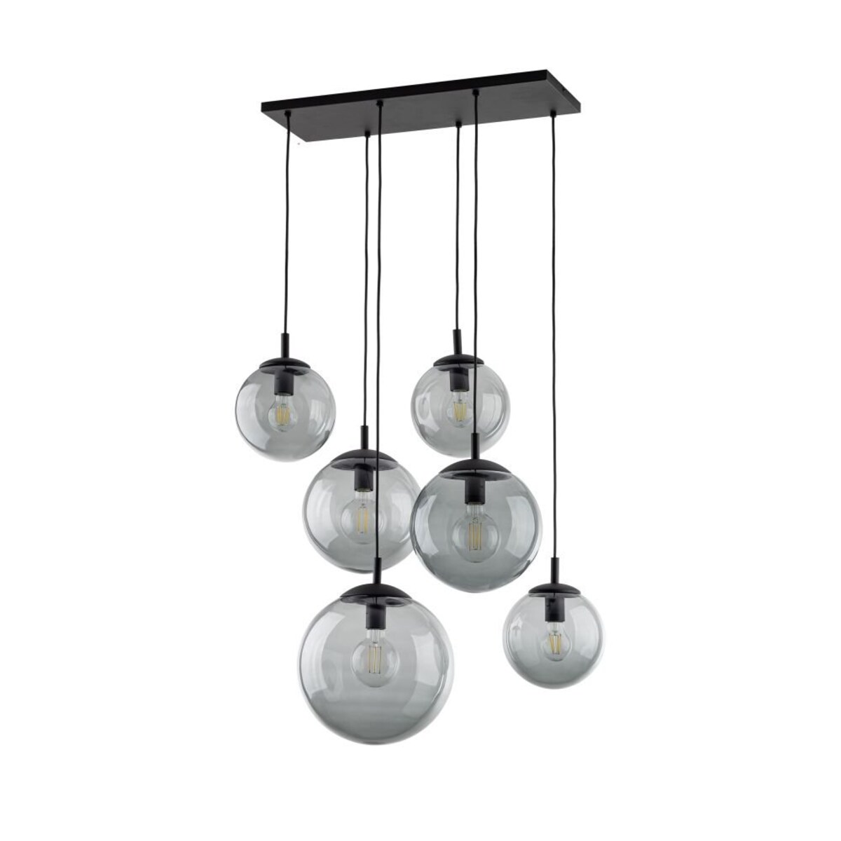 Lampa wisząca TK Lighting ESME GRAPHITE 5384 grafitowo-czarna 6xE27 regulowana wysokość 140 cm