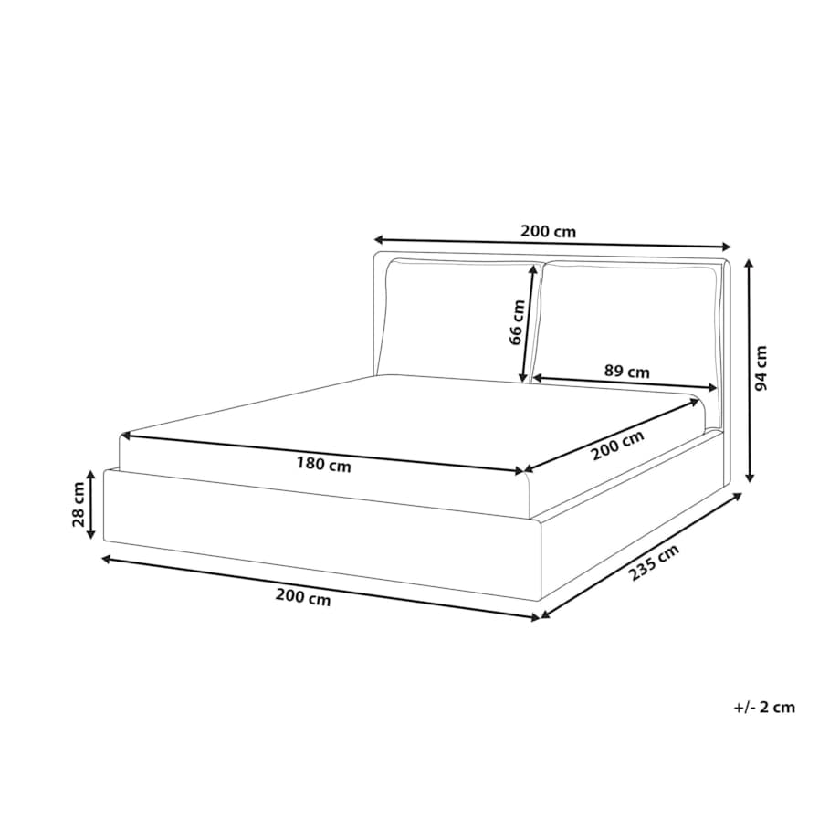 Łóżko Boucle BAJONNA 180 x 200 cm Beżowoszary