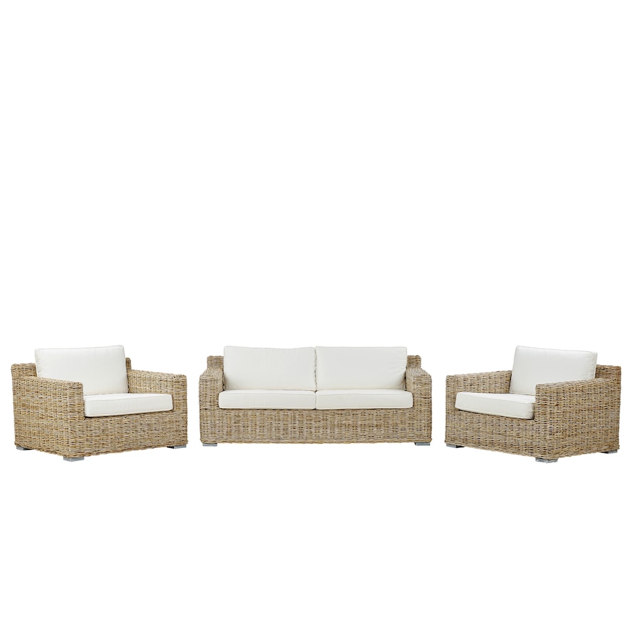 Zestaw ogrodowy dla 4 osób ARDEA Jasnobrązowy Rattan