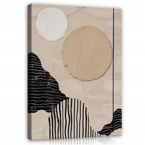 OBRAZ ABSTRAKCJA BOHO BEŻOWY NA PŁÓTNIE ŚCIANĘ DO SYPIALNI SALONU 60x40