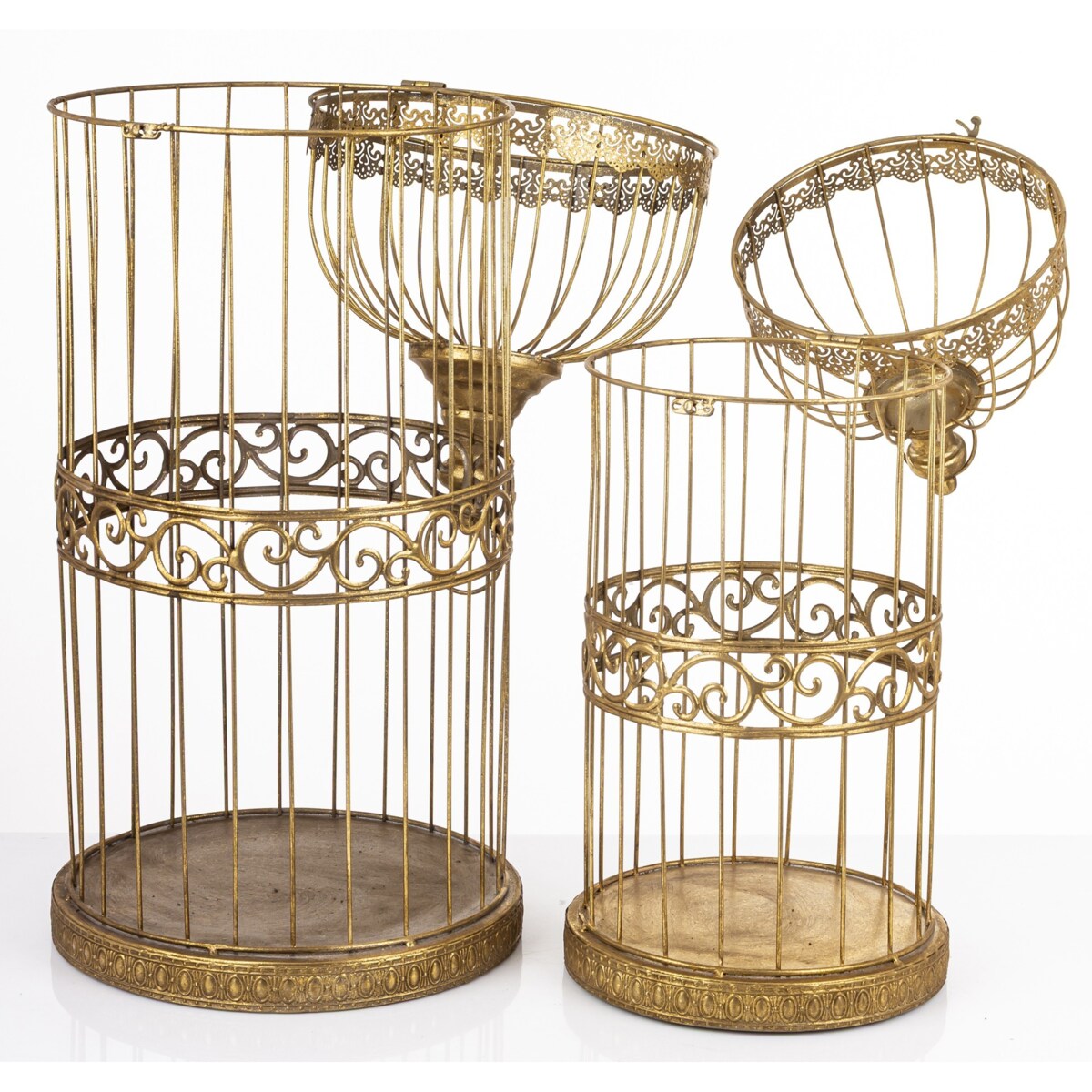 Klatka dekoracyjna metalowa 2 sztuki złote