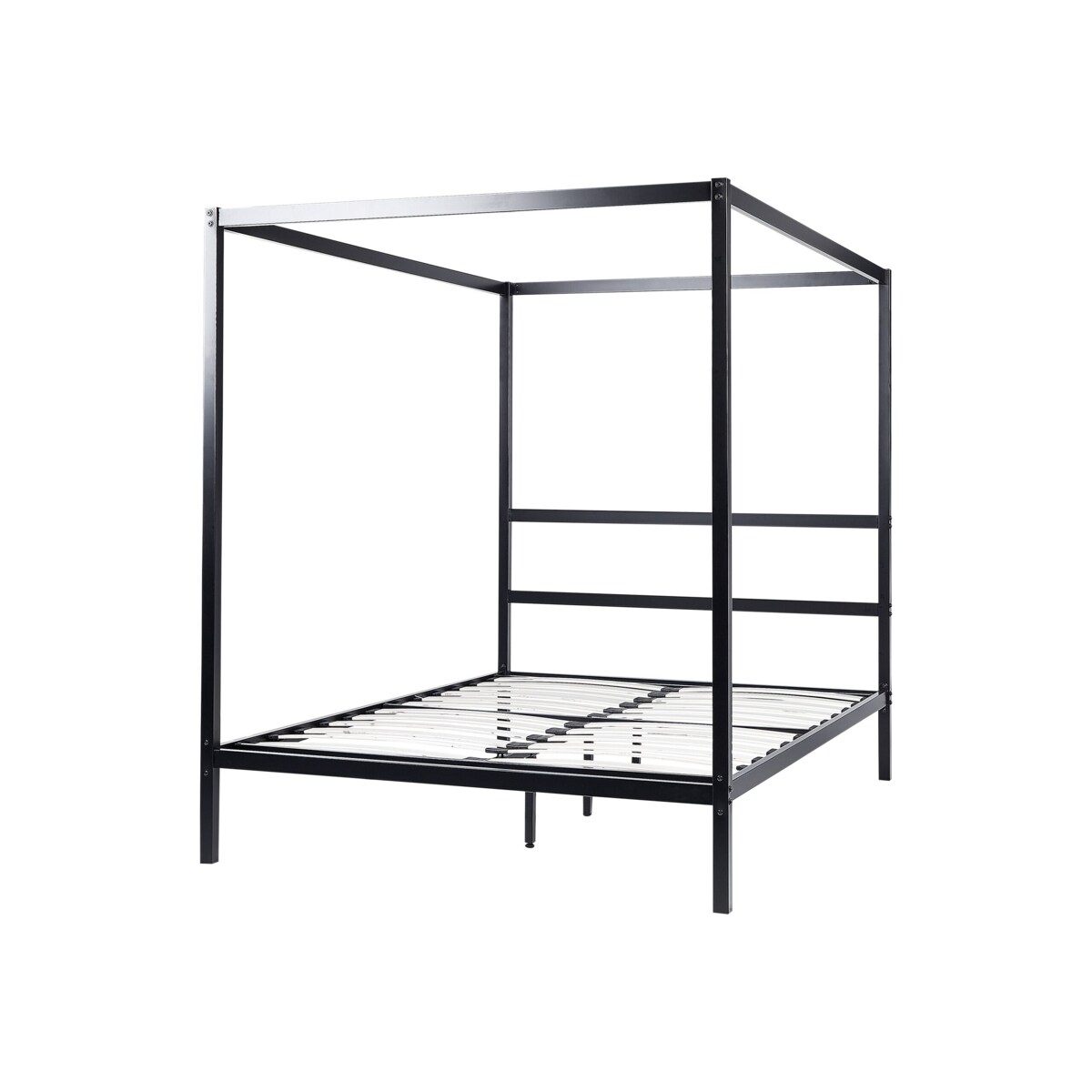 Łóżko metalowe z baldachimem 140 x 200 cm czarne LESTARDS