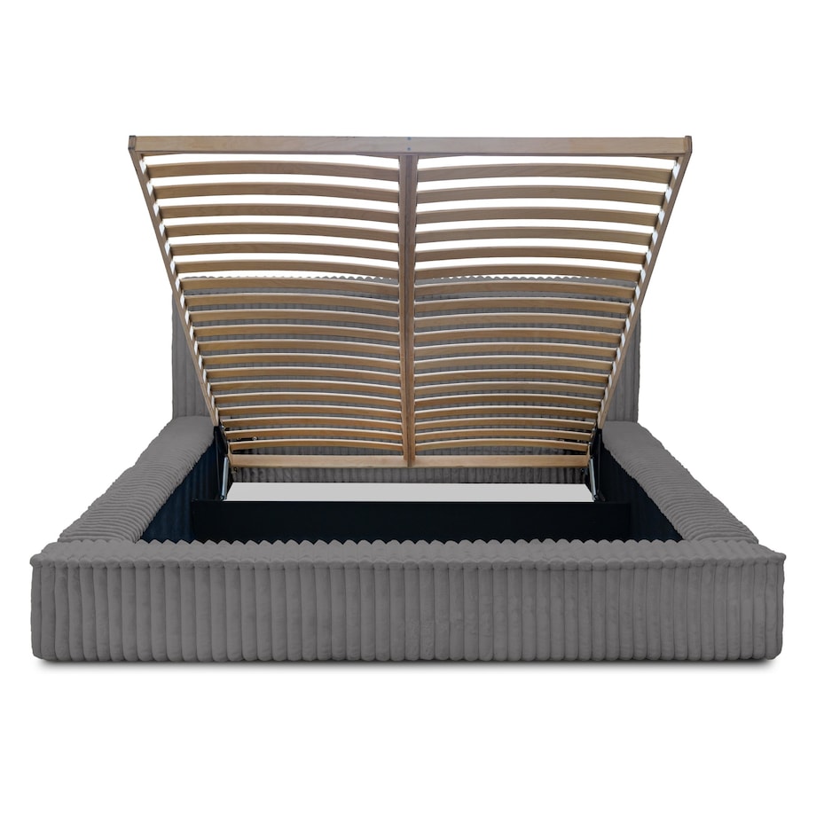 Łóżko ze stelażem i pojemnikiem szare 160x200 cm Golmo