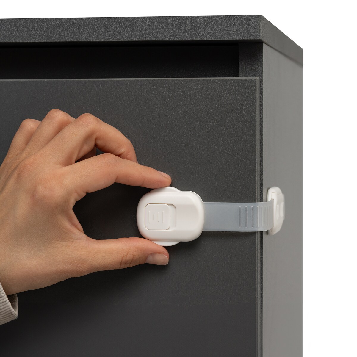 zabezpieczenia szaf i szuflad z podwójnym przyciskiem i regulacją, sipo, zestaw 6 sztuk