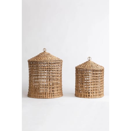 Komplet 2 koszy z hiacyntu wodnego Daire