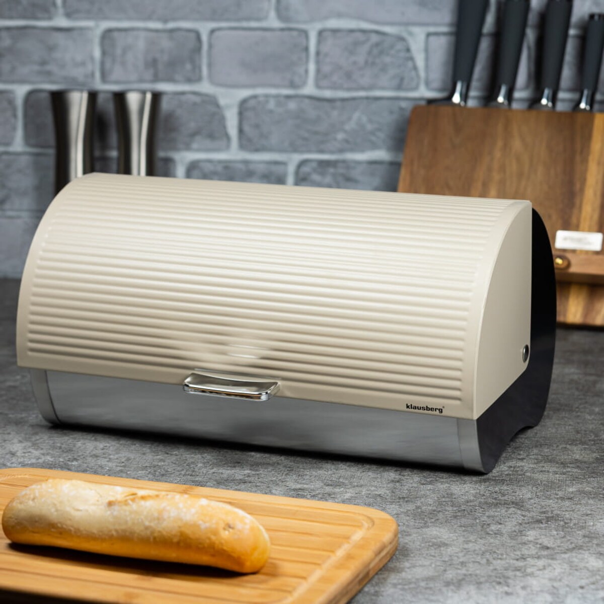 Chlebak stalowy pojemnik na chleb pieczywo bułki KLAUSBERG