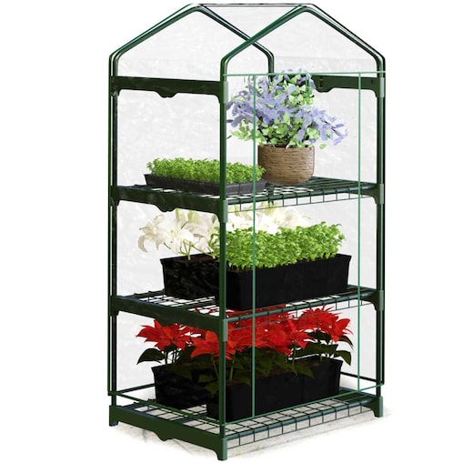 Mini szklarnia balkonowa ogrodowa 3 półki 125x69x49cm Plonos
