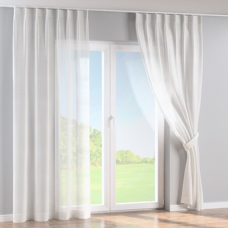 Zasłona na haczykach flex pojedynczych 130x245 prześwitujący ecru