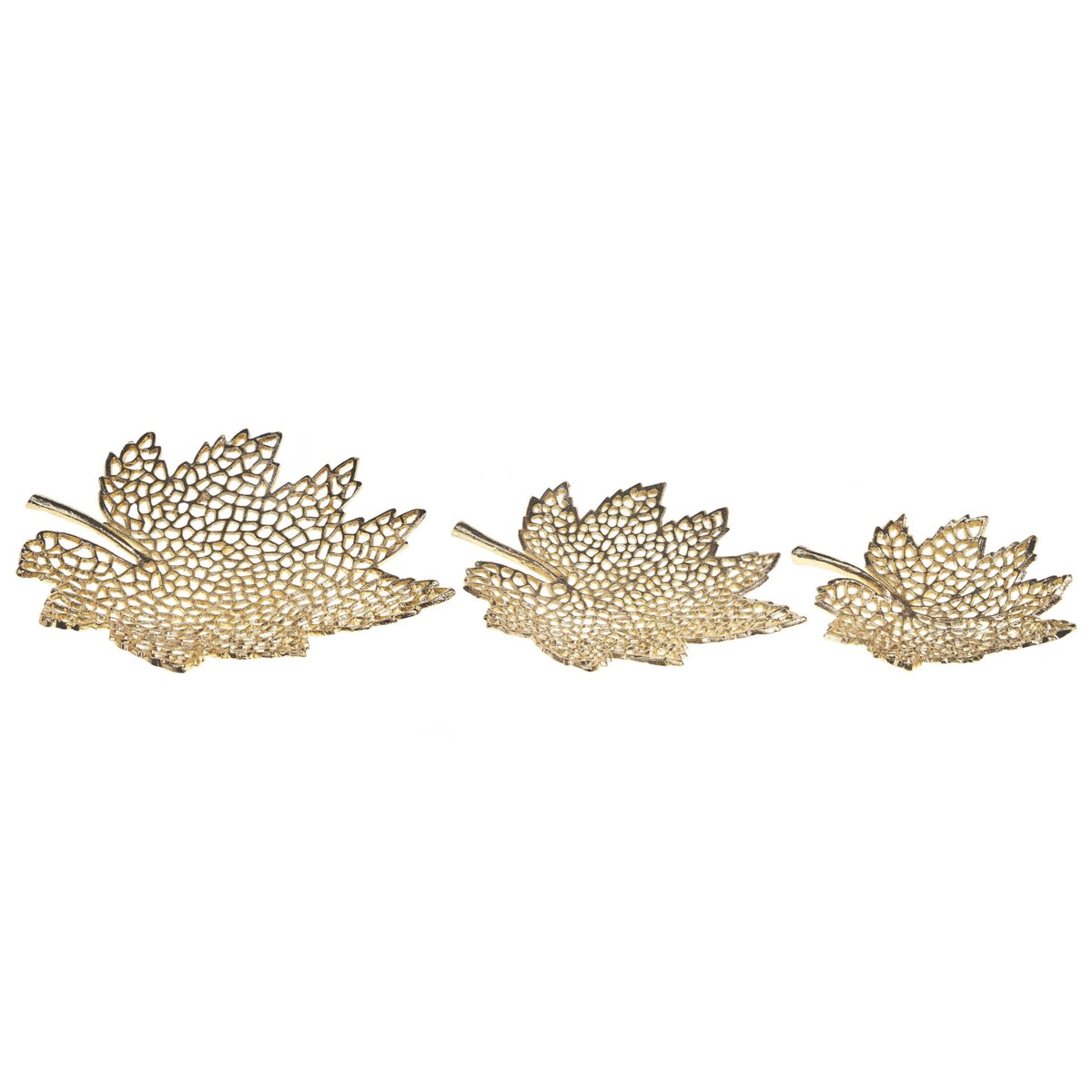 Zestaw 3 pater dekoracyjnych liść klonowy złoty PEMALI