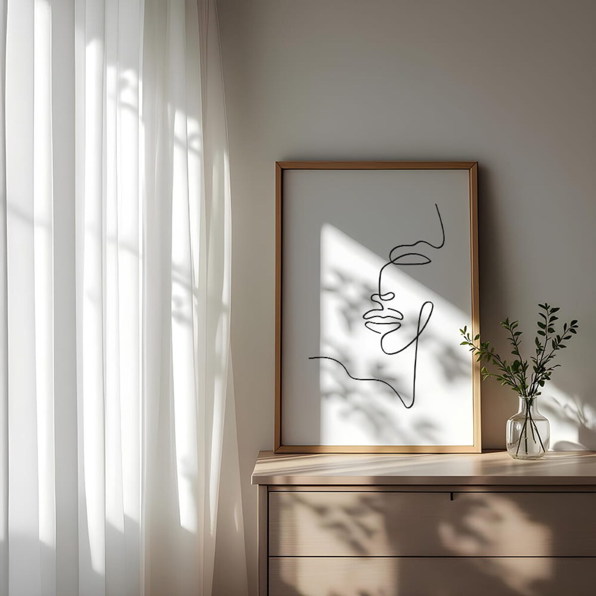 plakat line art twarz kobiety 50x70 cm