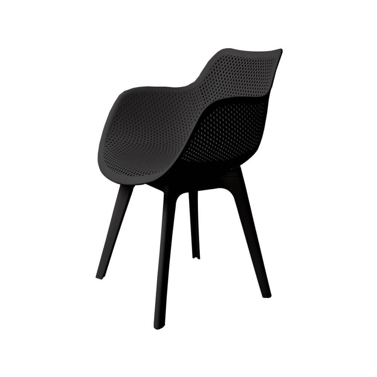 Ażurowe krzesło LANDI KH010100225 przed dom czarne