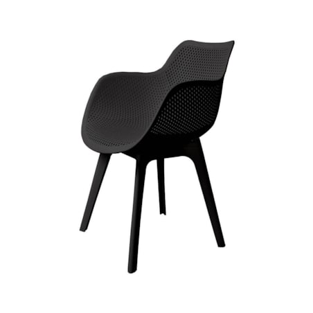 Ażurowe krzesło LANDI KH010100225 przed dom czarne
