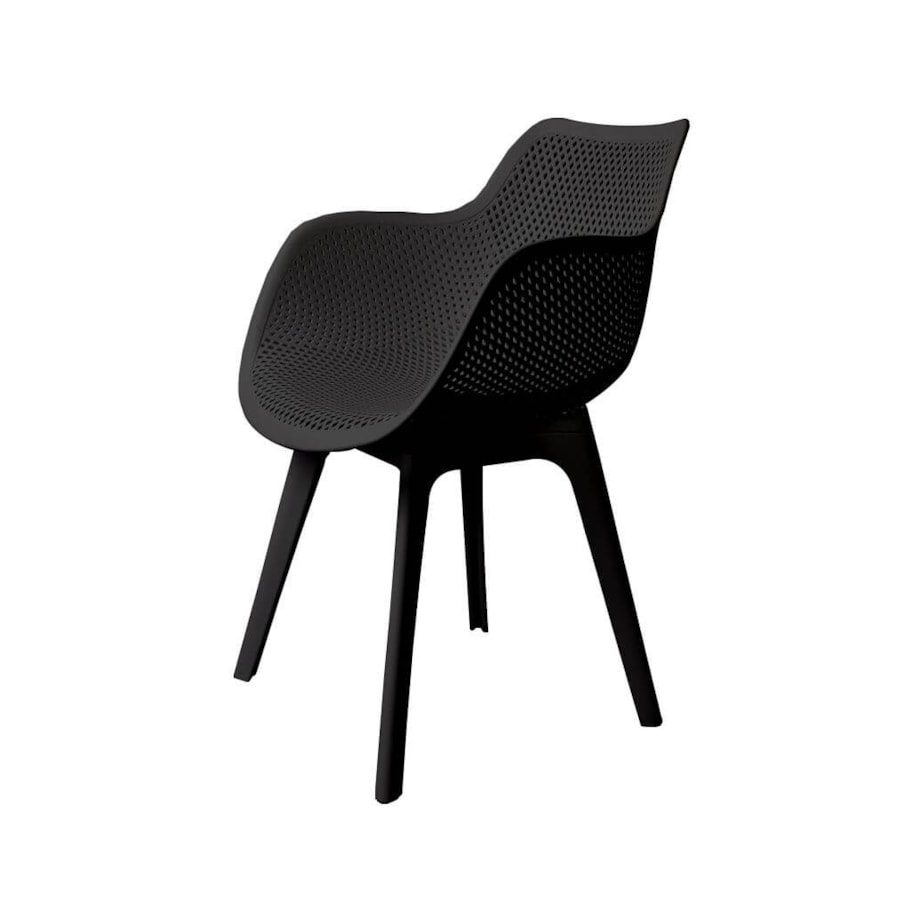 Ażurowe krzesło LANDI KH010100225 przed dom czarne