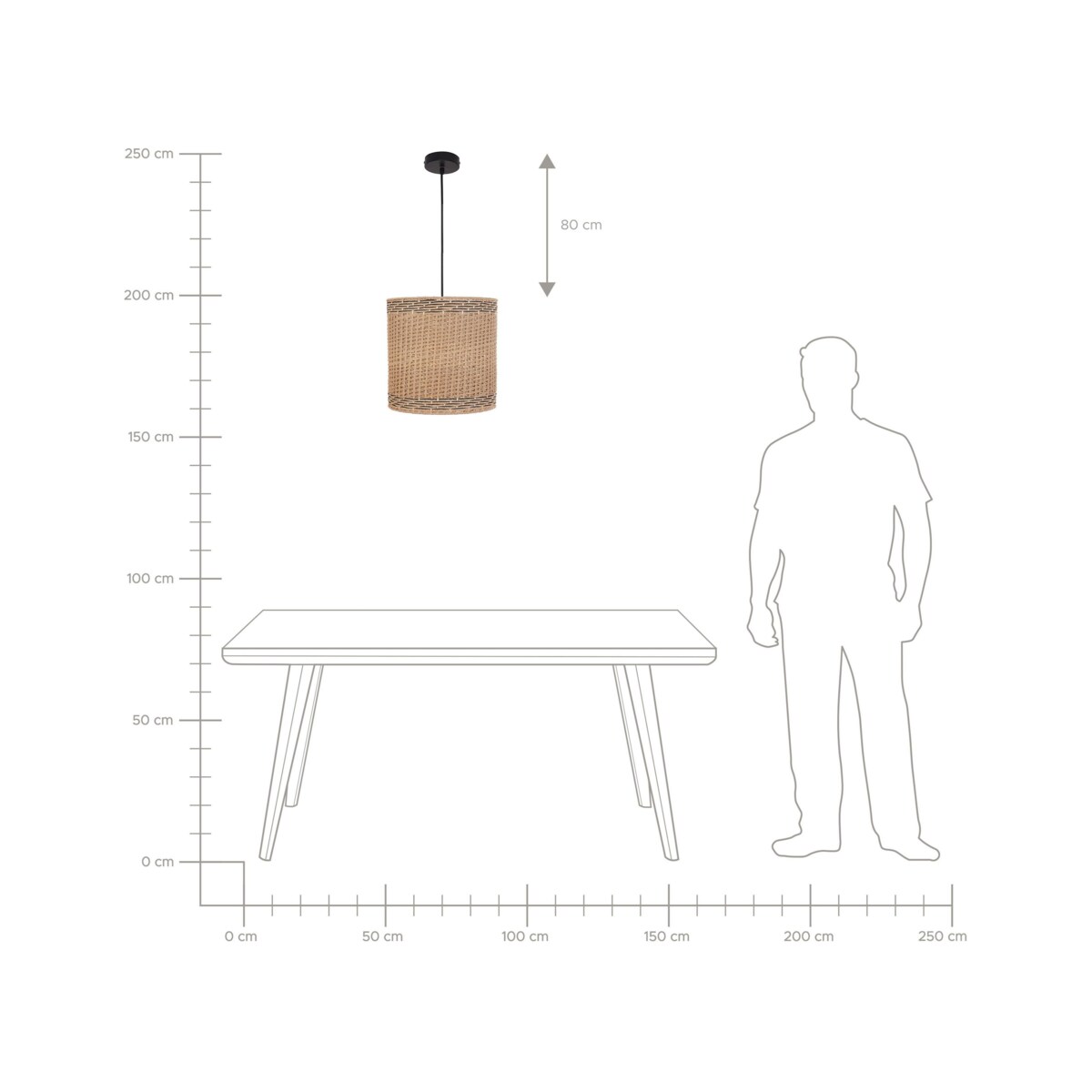 Pleciona lampa wisząca naturalna LUAPULA