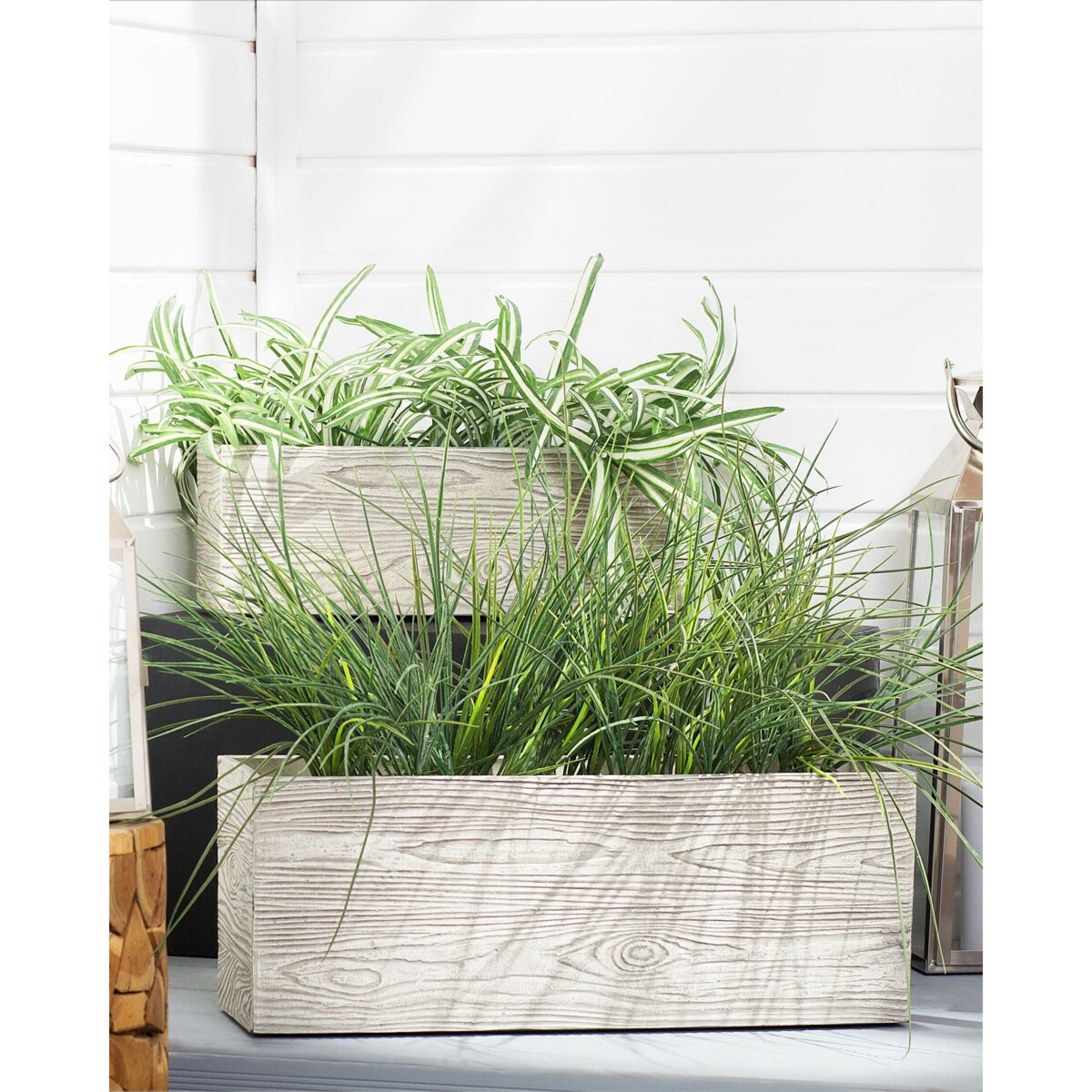 Doniczka 42 x 13 x 15 cm jasne drewno PAOS