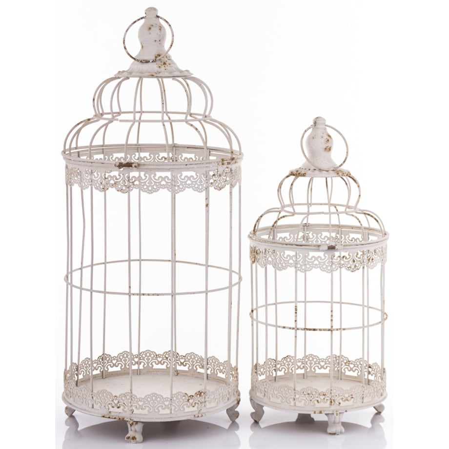 Klatka dekoracyjna metalowa kpl. 2 sztuki 47x19x19 i 62x25x25 cm