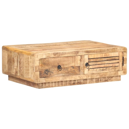 vidaXL Stolik kawowy, 90x60x29 cm, surowe drewno mango