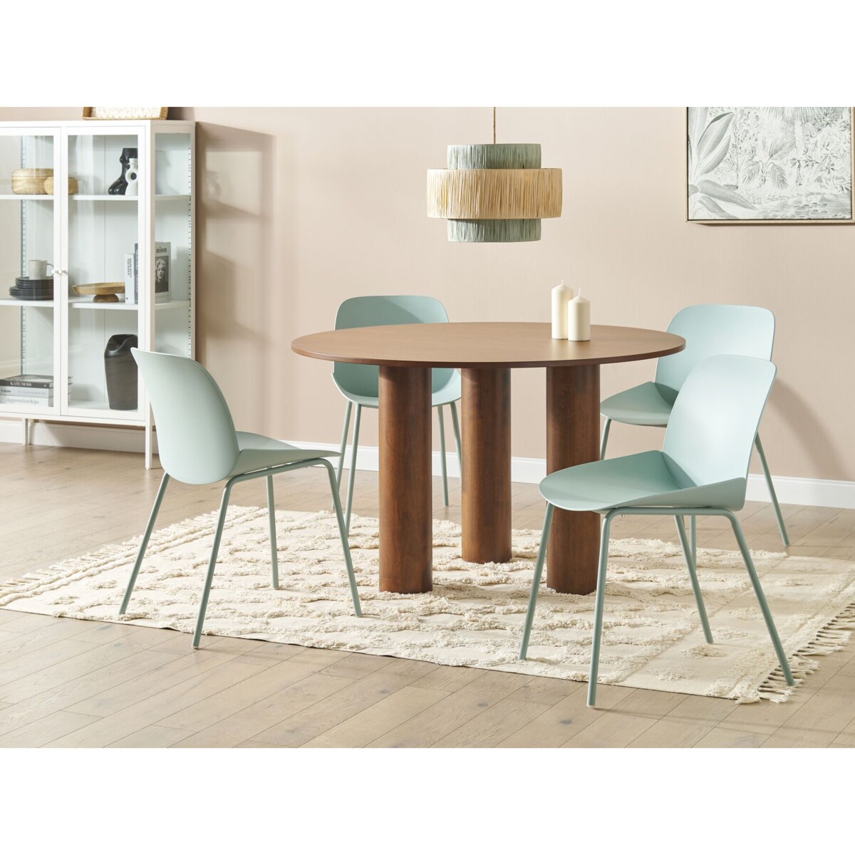 Zestaw 2 krzeseł do jadalni miętowy MILACA