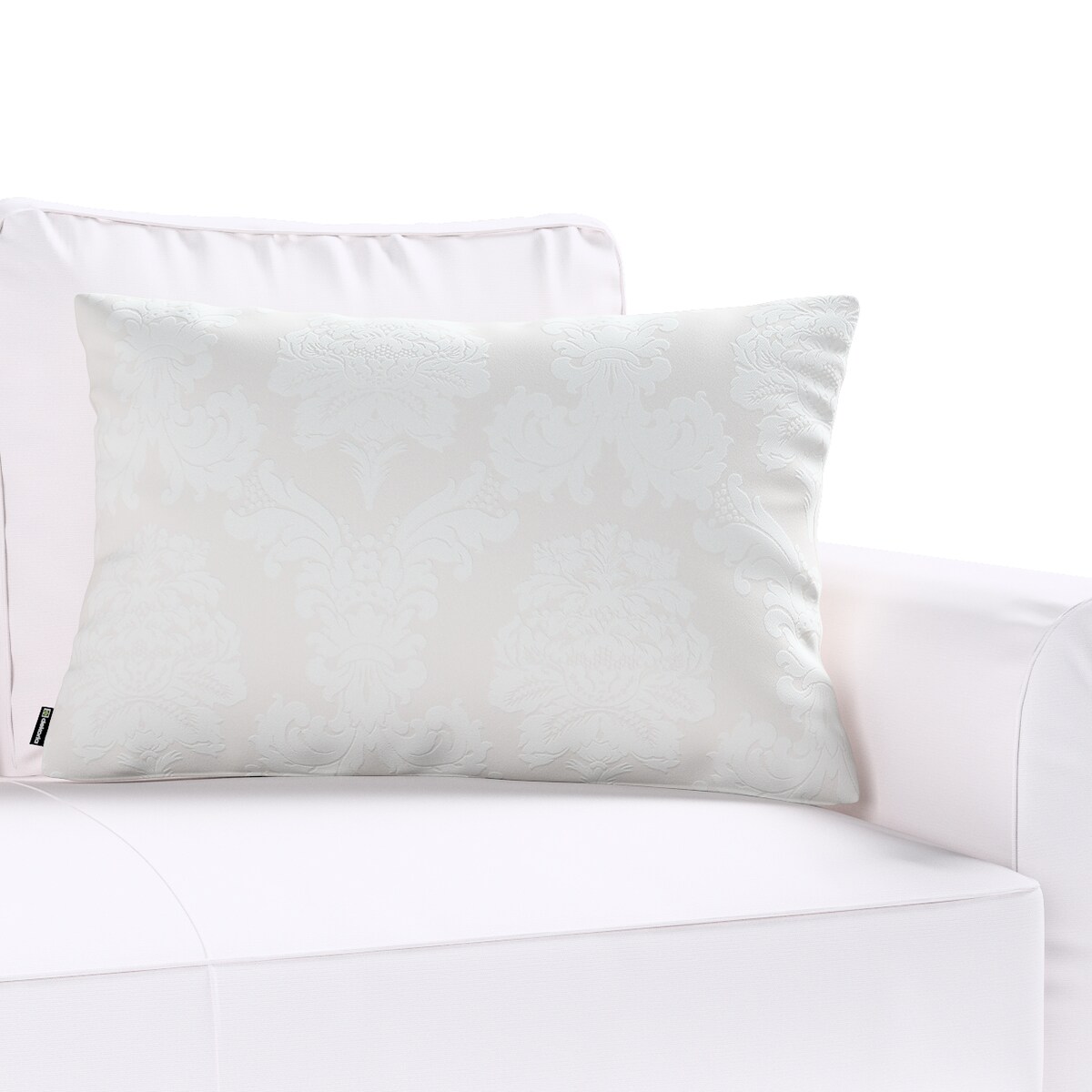 Poszewka Kinga na poduszkę prostokątną 60x40 liście akantu na jasno-popielatym tle