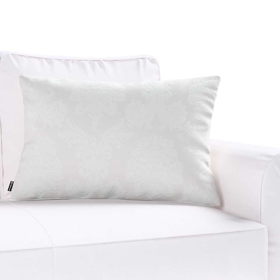 Poszewka Kinga na poduszkę prostokątną 60x40 liście akantu na jasno-popielatym tle