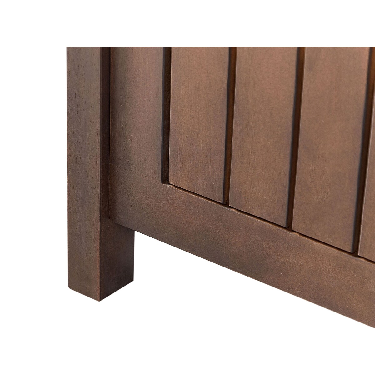 Ławka ogrodowa ze schowkiem 120 cm drewniana ciemna SOVANA