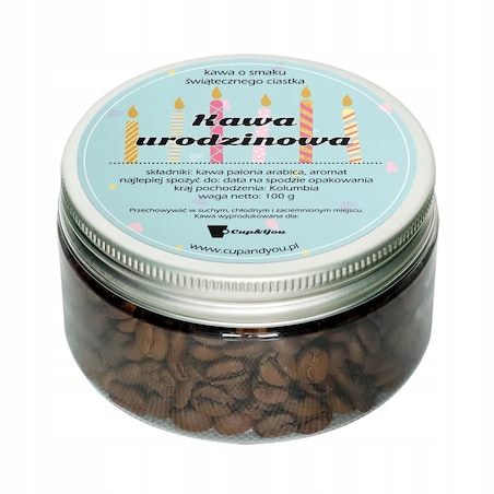 BOX PREZENTOWY URODZINOWY - ZESTAW KAW AROMATYZOWANYCH KUBEK CZEKOLADOWY LIZAK - PREZENT NA 20 30 40 50 60 URODZINY DLA KOBIETY FACETA MĘŻCZYZNY NIEJ NIEGO