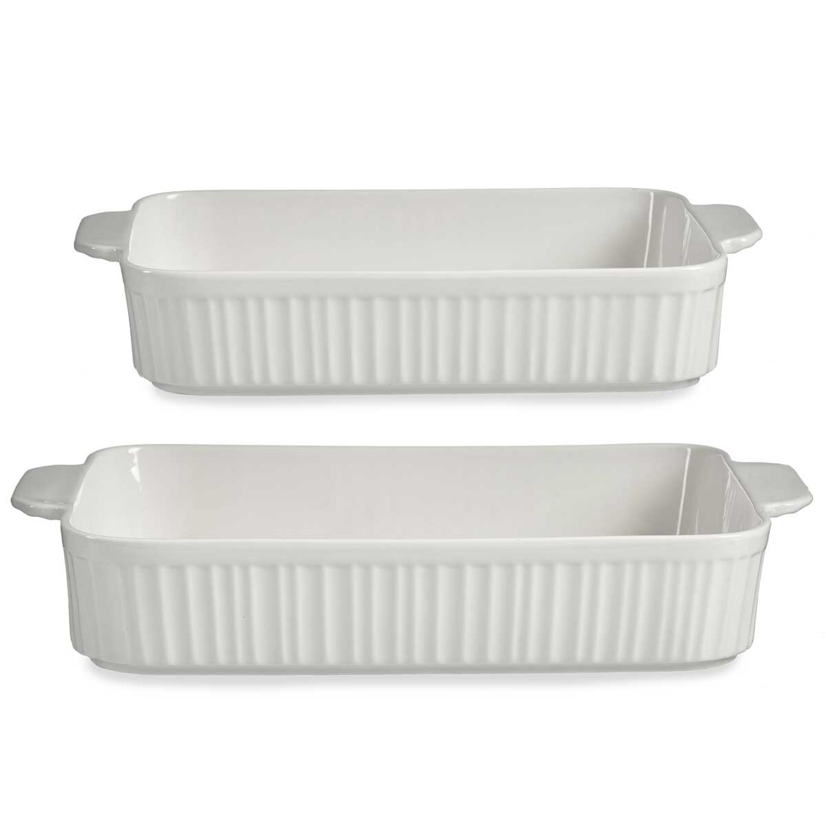 Porcelanowe naczynia do zapiekania z uchwytami, 2 szt.