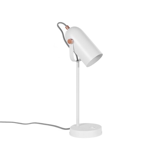 Lampa biurkowa regulowana metalowa biała TYRIA