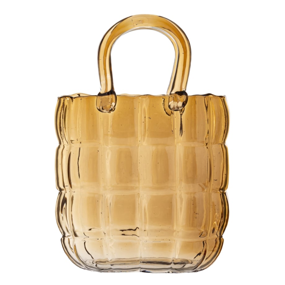 Wazon szklany 27x19x11,5 cm TORBA jasnobrązowa