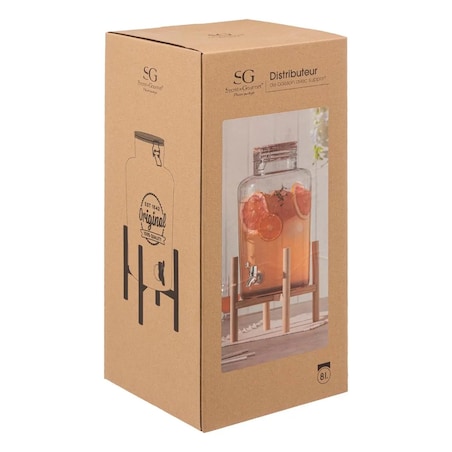 Słoik z kranikiem, na stojaku, 8 L, szklany