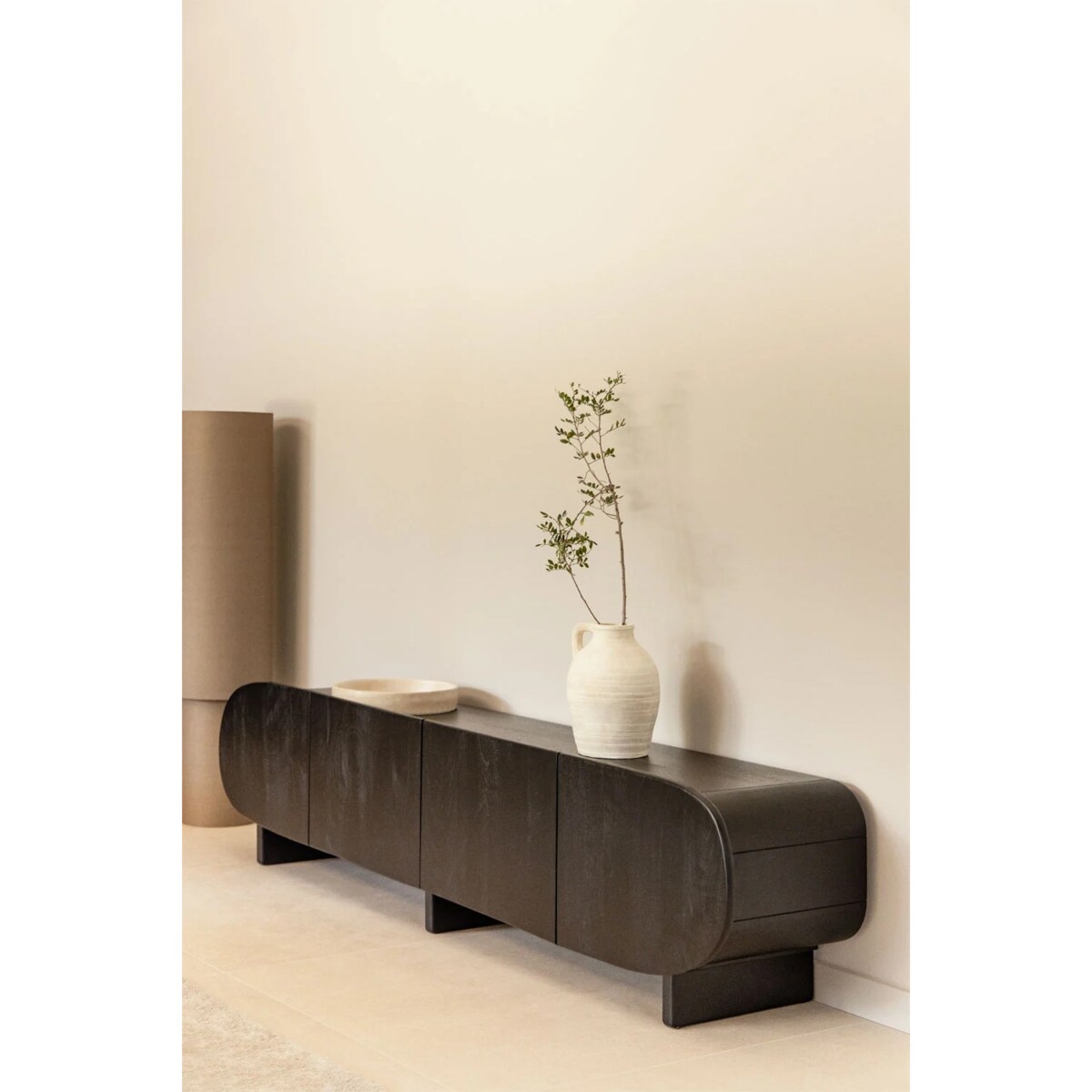 Szafka RTV z drewna mango Agathe 220 cm