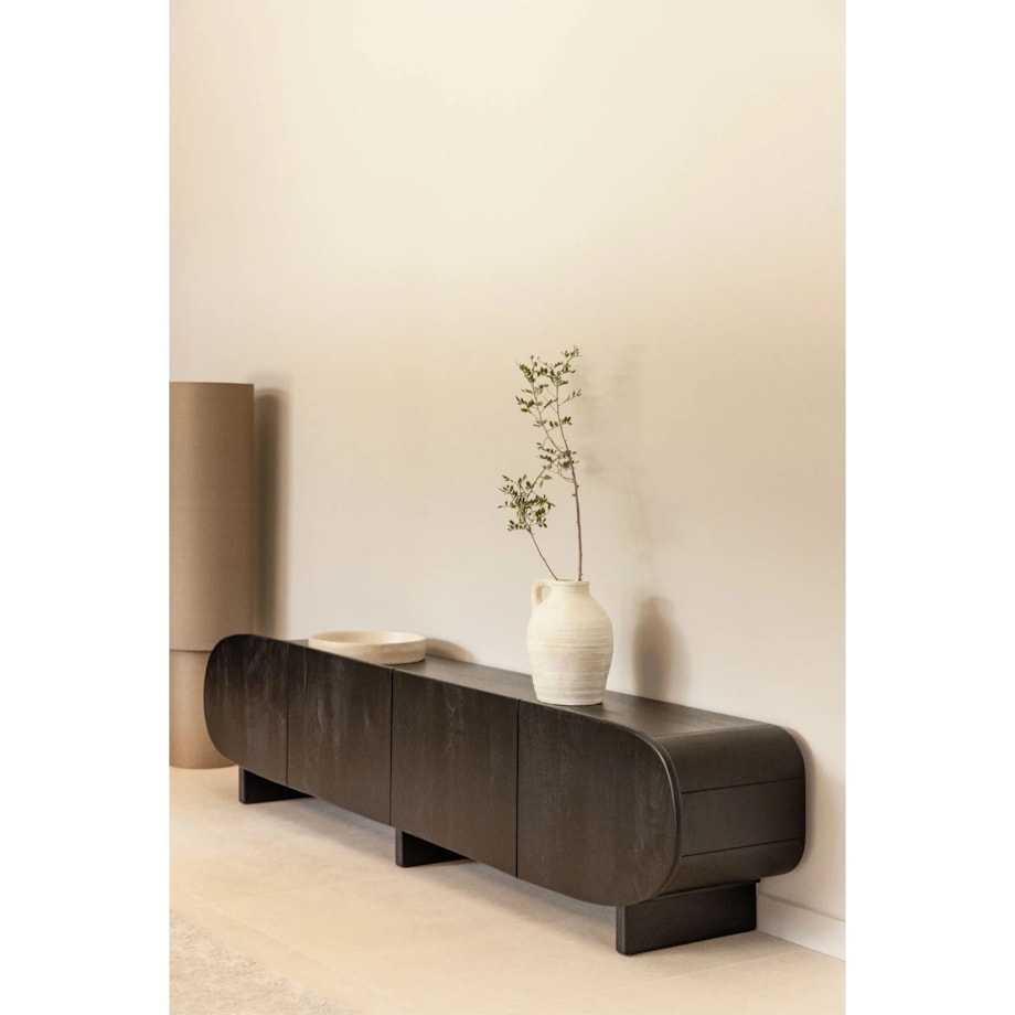 Szafka RTV z drewna mango Agathe 220 cm