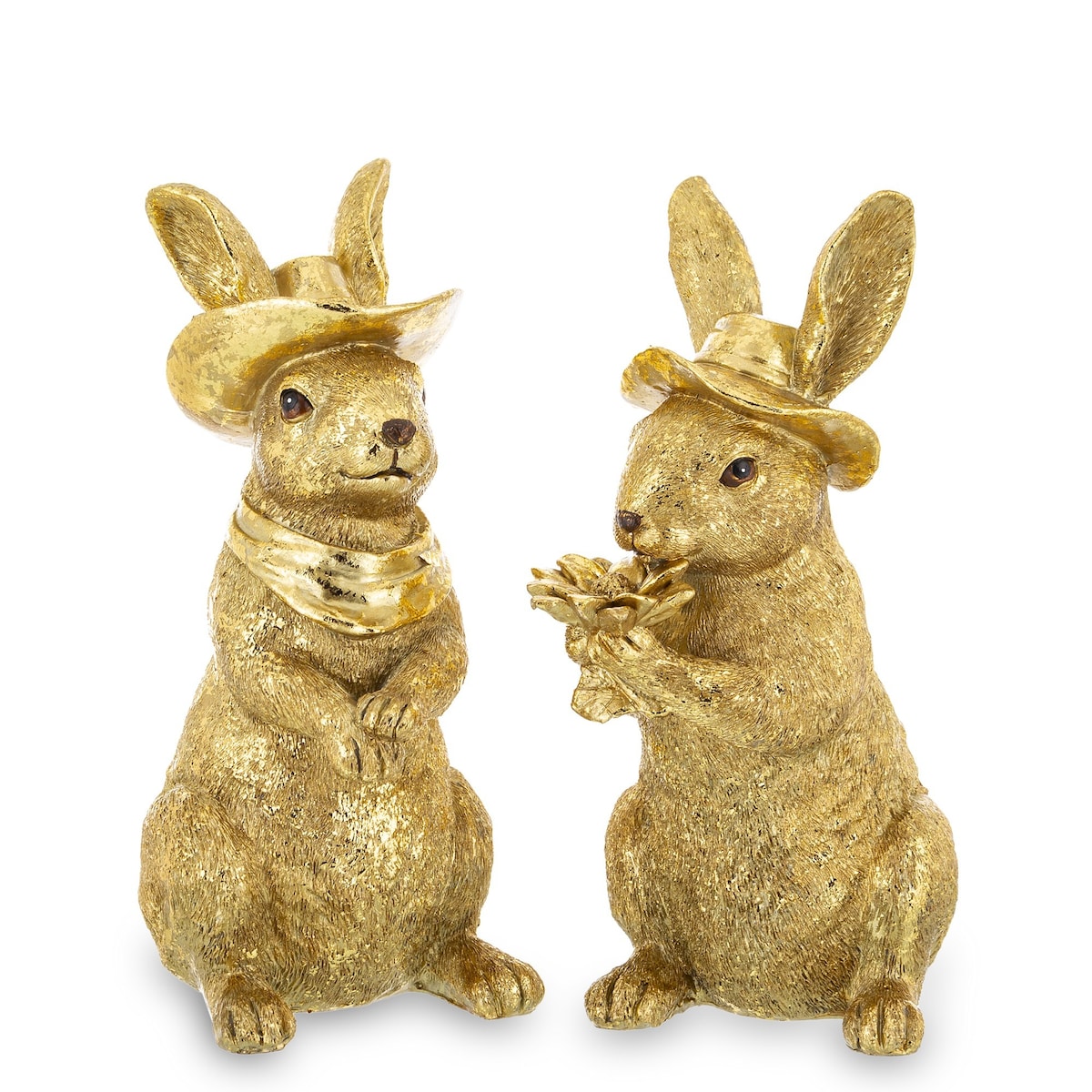 Para złotych królików 21x9x13 cm