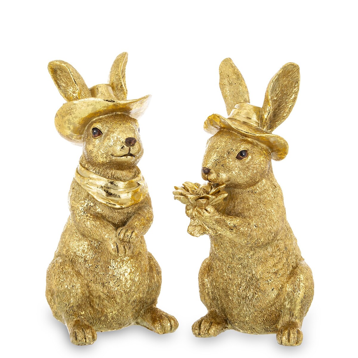 Para złotych królików 21x9x13 cm