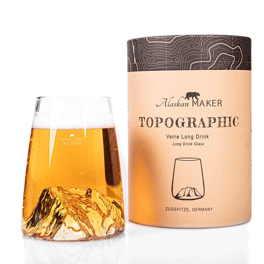 Szklanka Long Drink - Topographic - Zugspitze