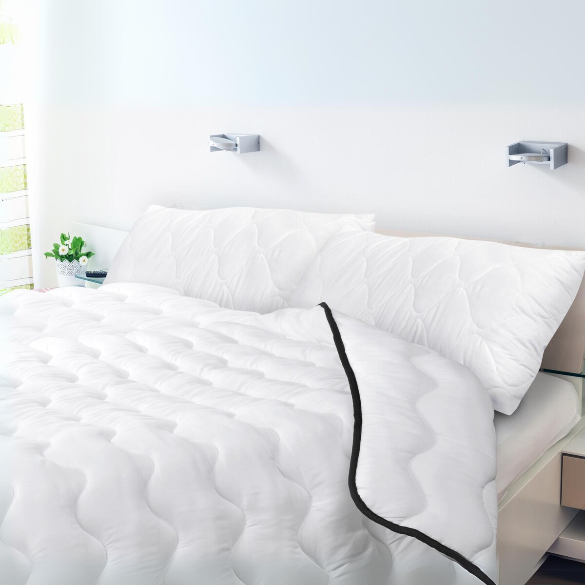 Poduszka Do Spania 80X40 Cm Antyalergiczna Pikowana Z Mikrofibry Poliester